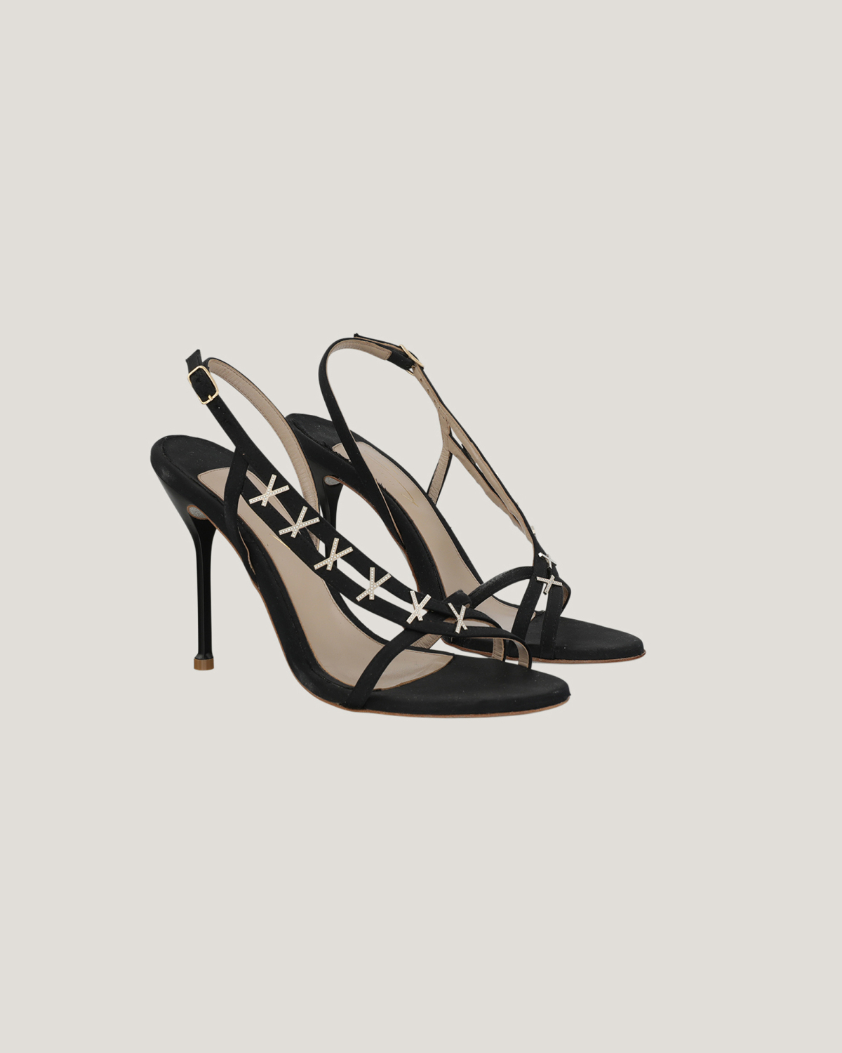 Satin sandals with X details | | Genny