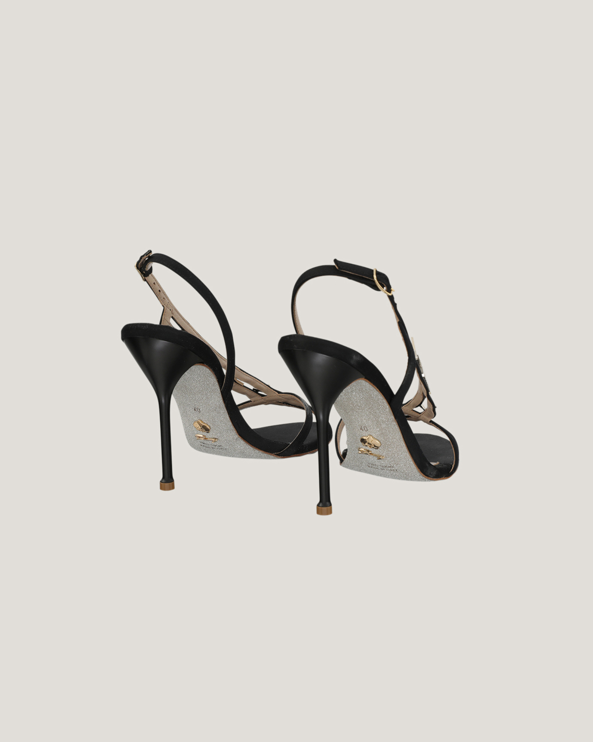 Satin sandals with X details | | Genny