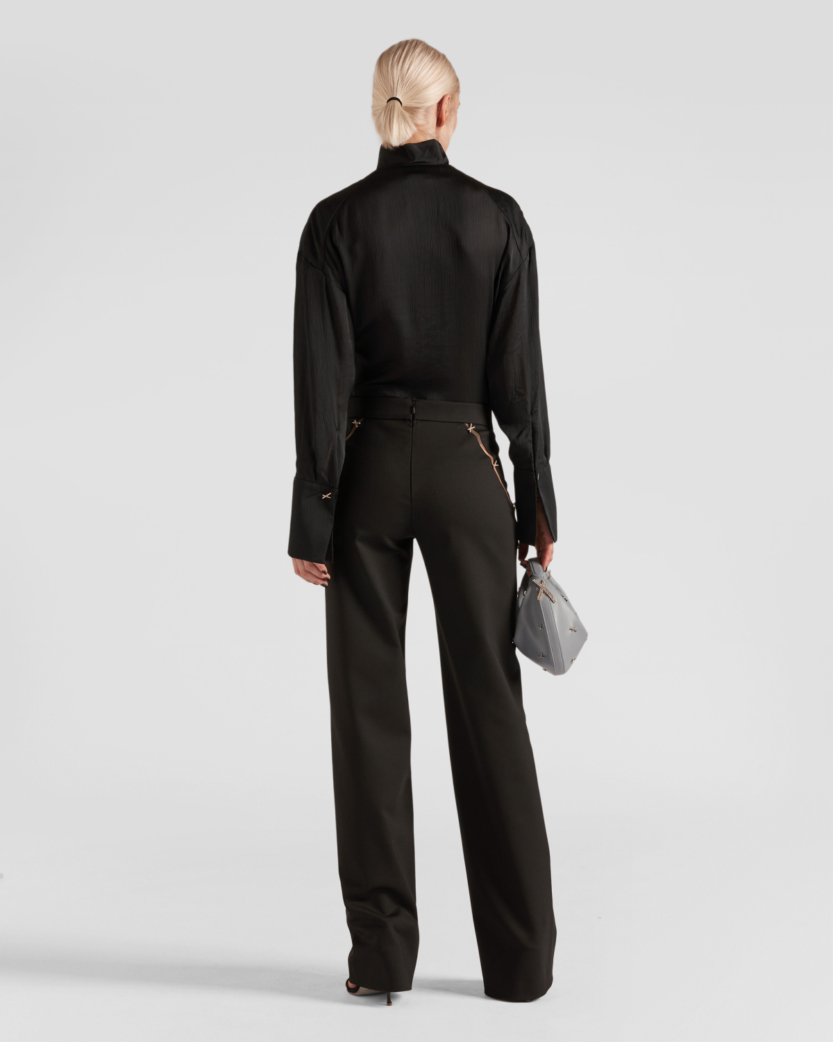 Fluid line pants with X applications | hide_category, -40%, OUTLET | Genny