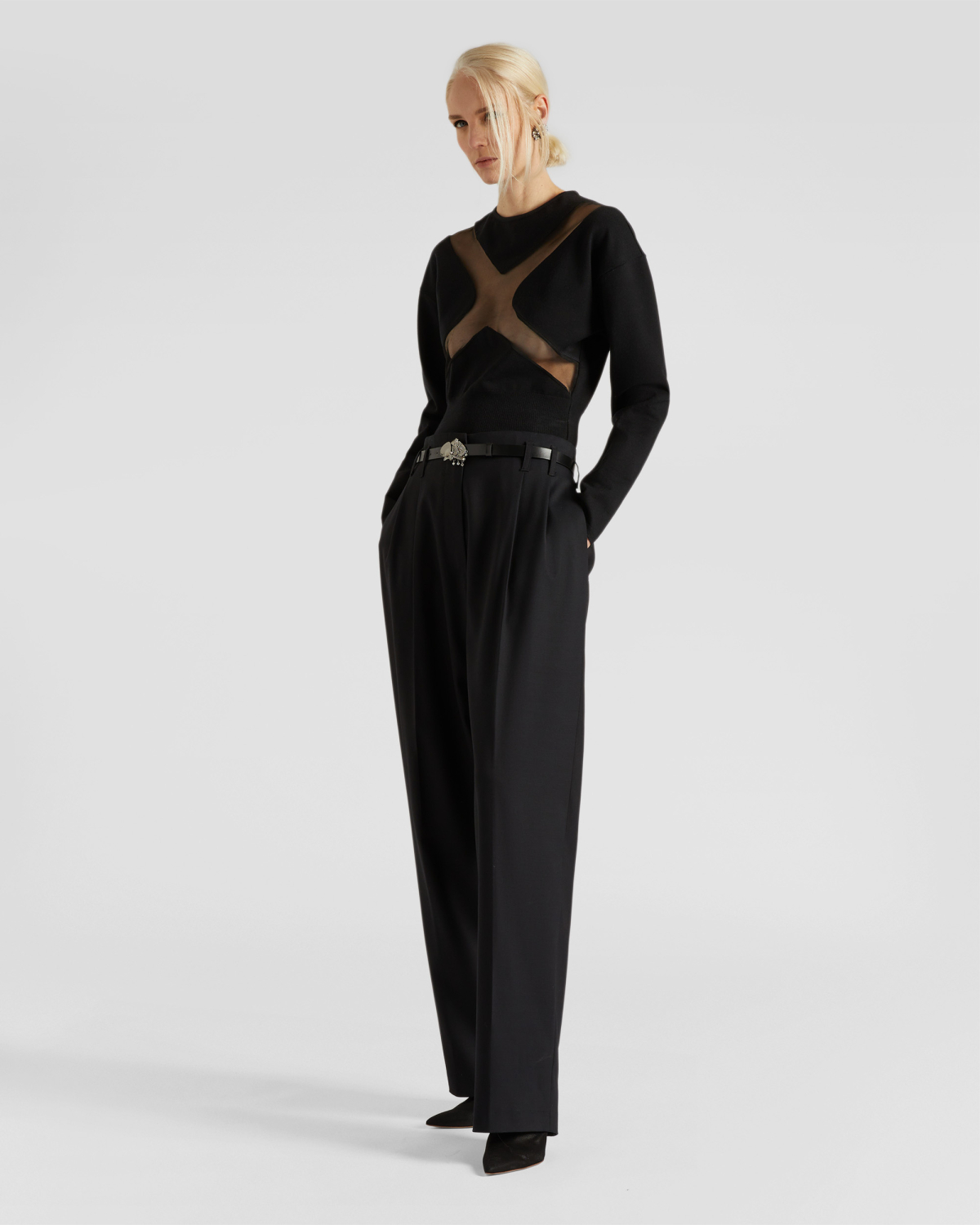 Wide pants with front pleats | hide_category, -40%, OUTLET | Genny
