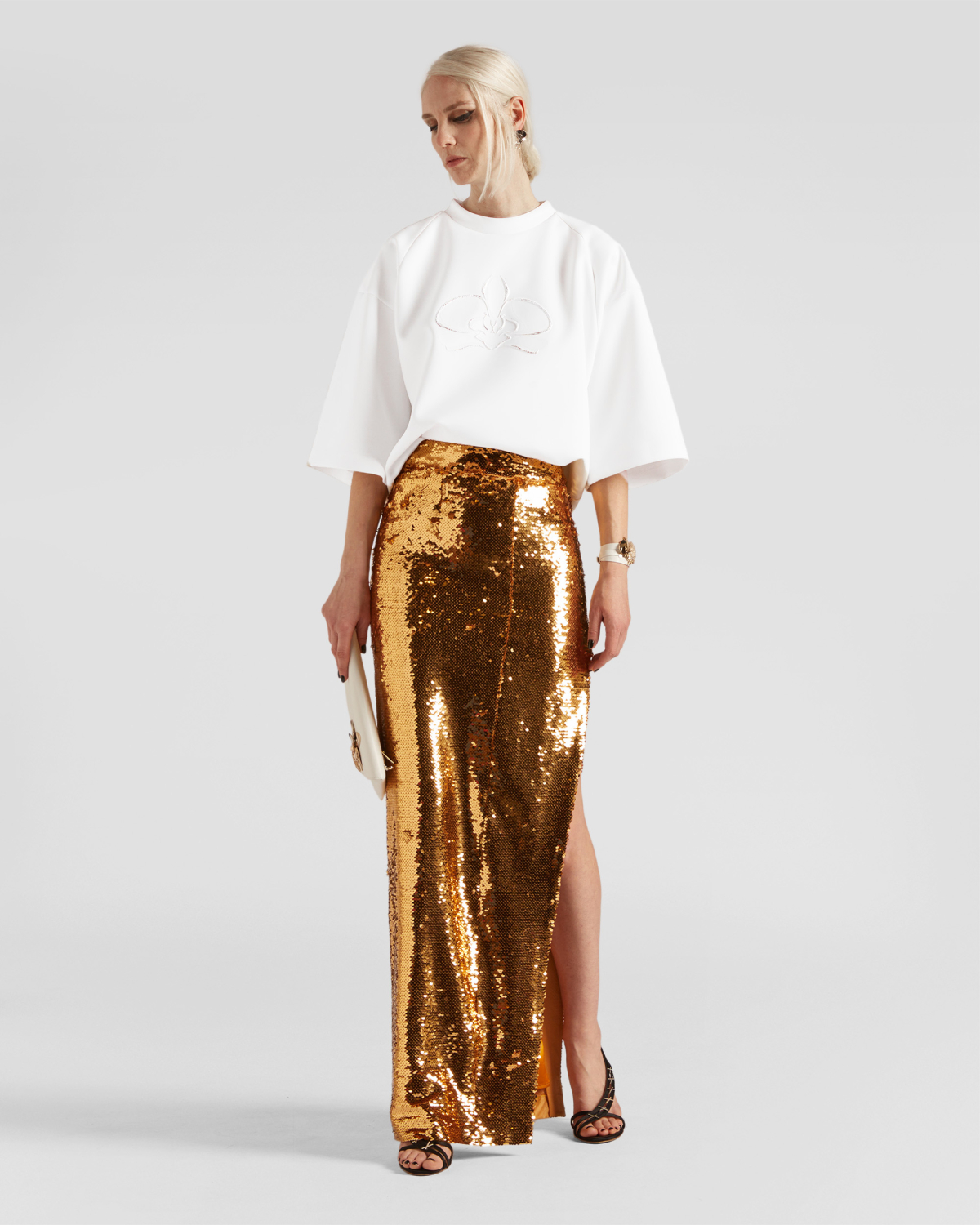 Long skirt with side slit | hide_category, -40%, OUTLET | Genny
