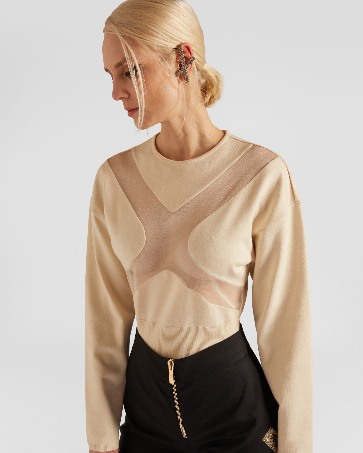 Long-sleeved shirt with X insert | hide_category, -40%, OUTLET | Genny