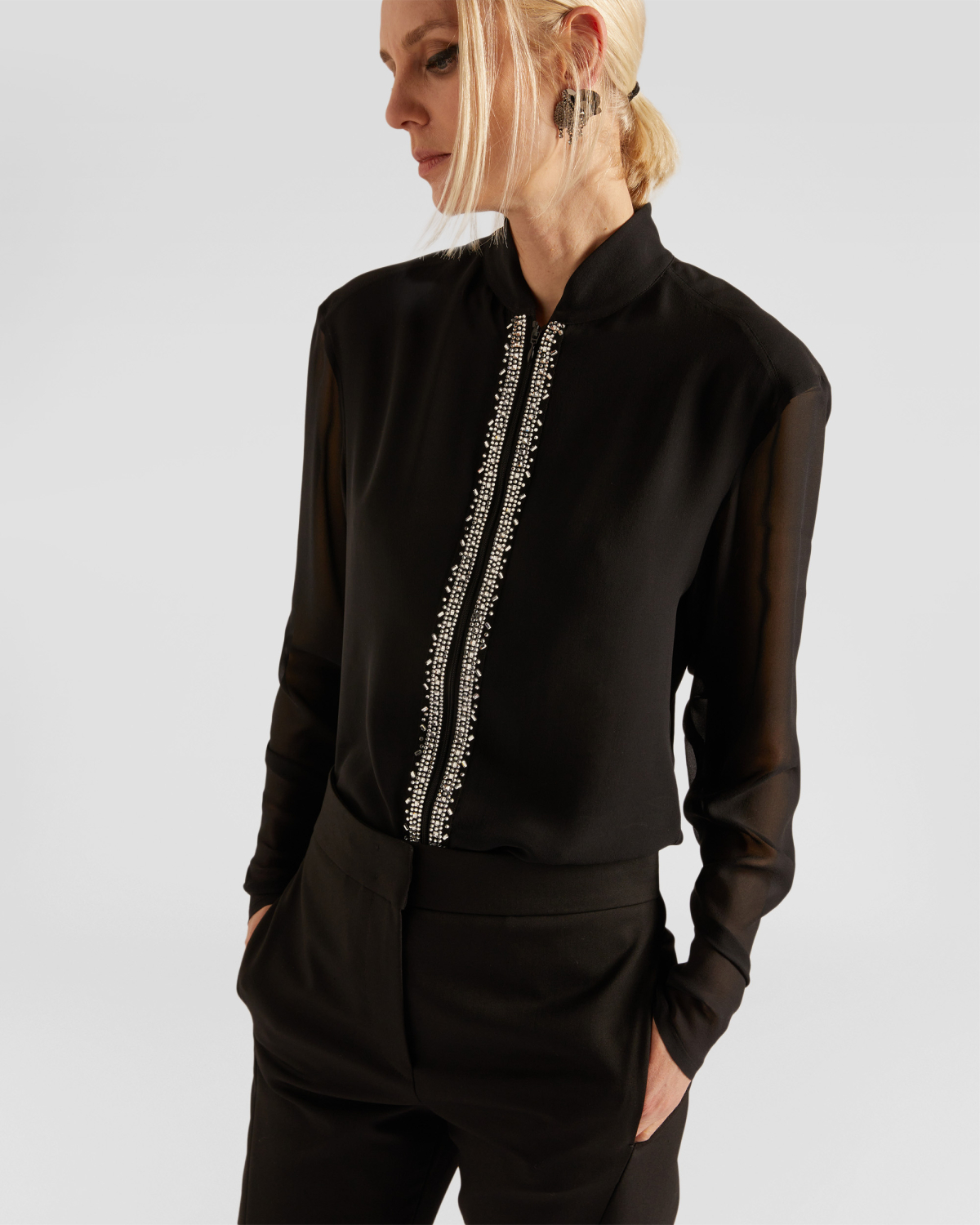Shirt with rhinestones | hide_category, -40%, OUTLET | Genny
