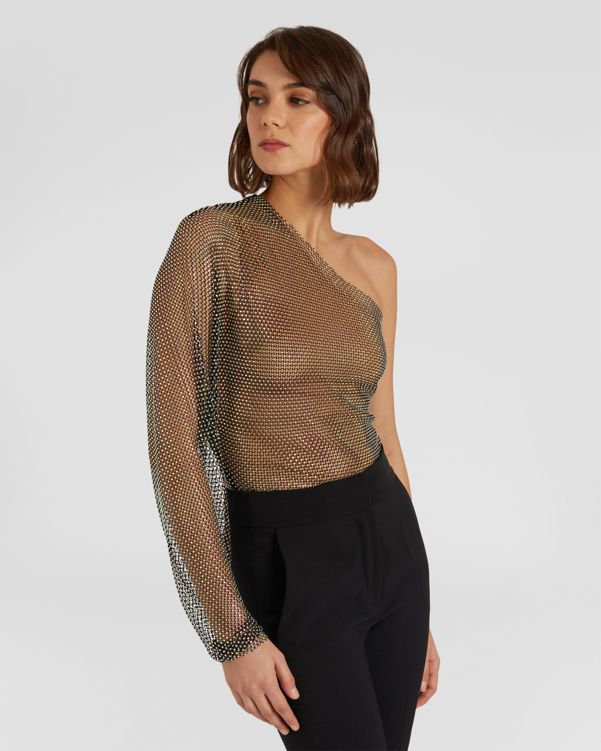 One-shoulder long-sleeve bodysuit | hide_category, -40% | Genny