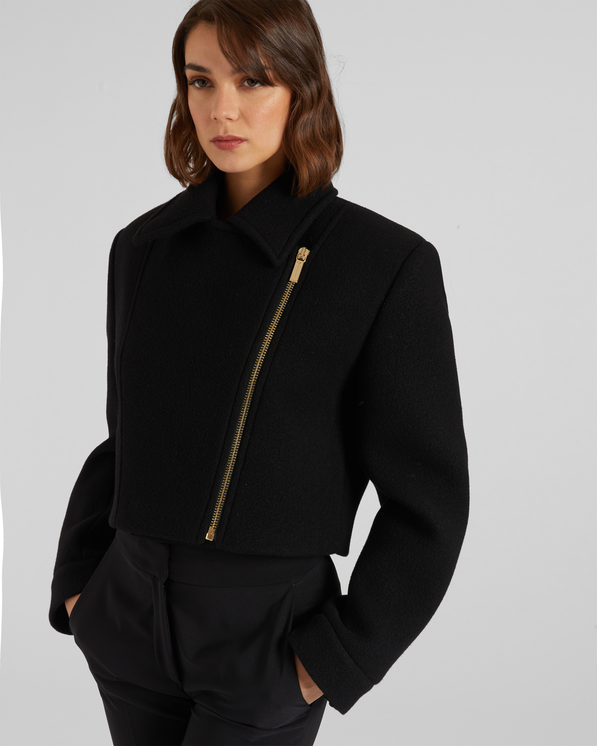Wool biker jacket | hide_category, -40%, OUTLET | Genny