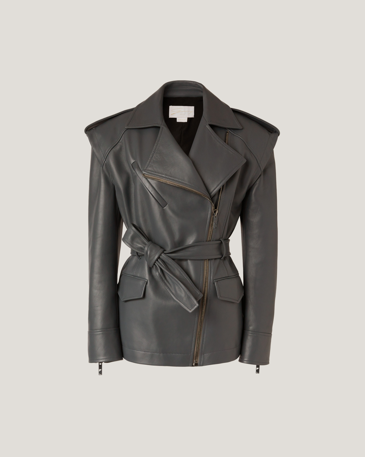Belted leather jacket | hide_category, -40%, OUTLET | Genny