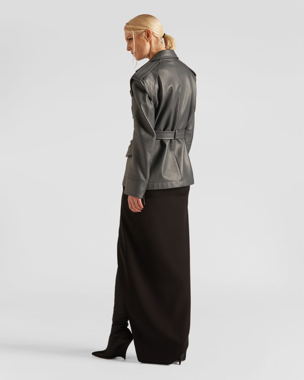 Belted leather jacket | hide_category, -40%, OUTLET | Genny