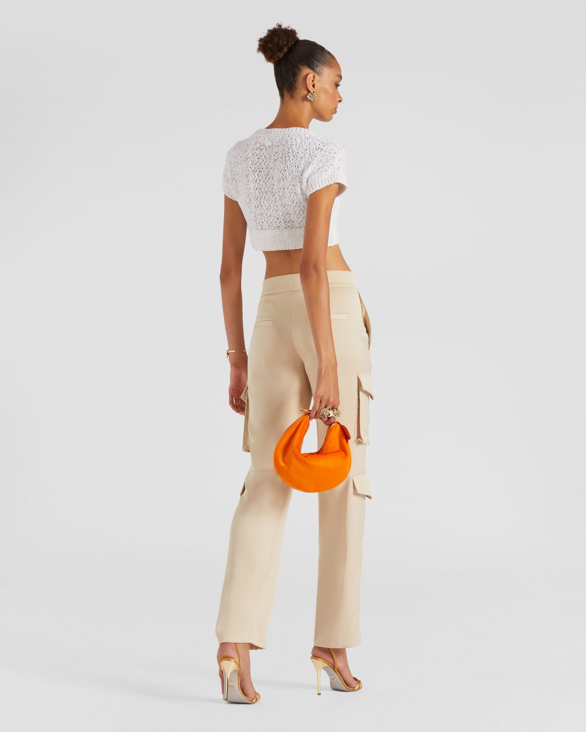 Cargo pants with pearls | | Genny