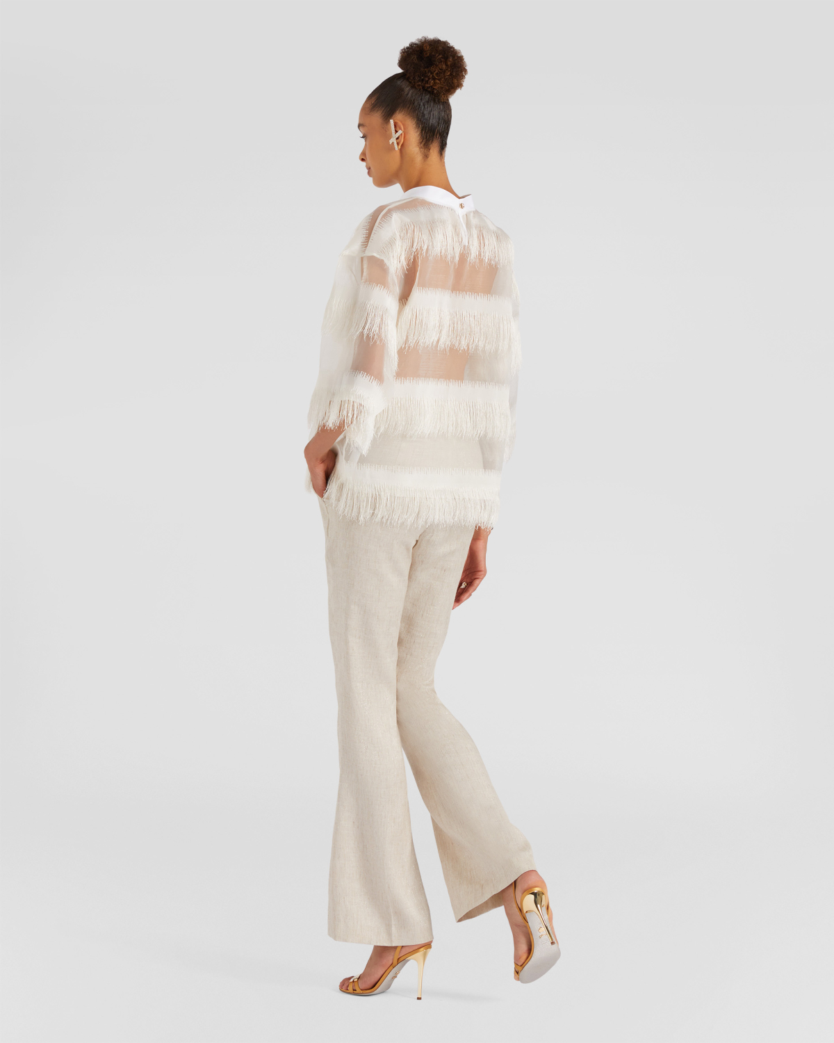 Tailored linen-blend pants | | Genny
