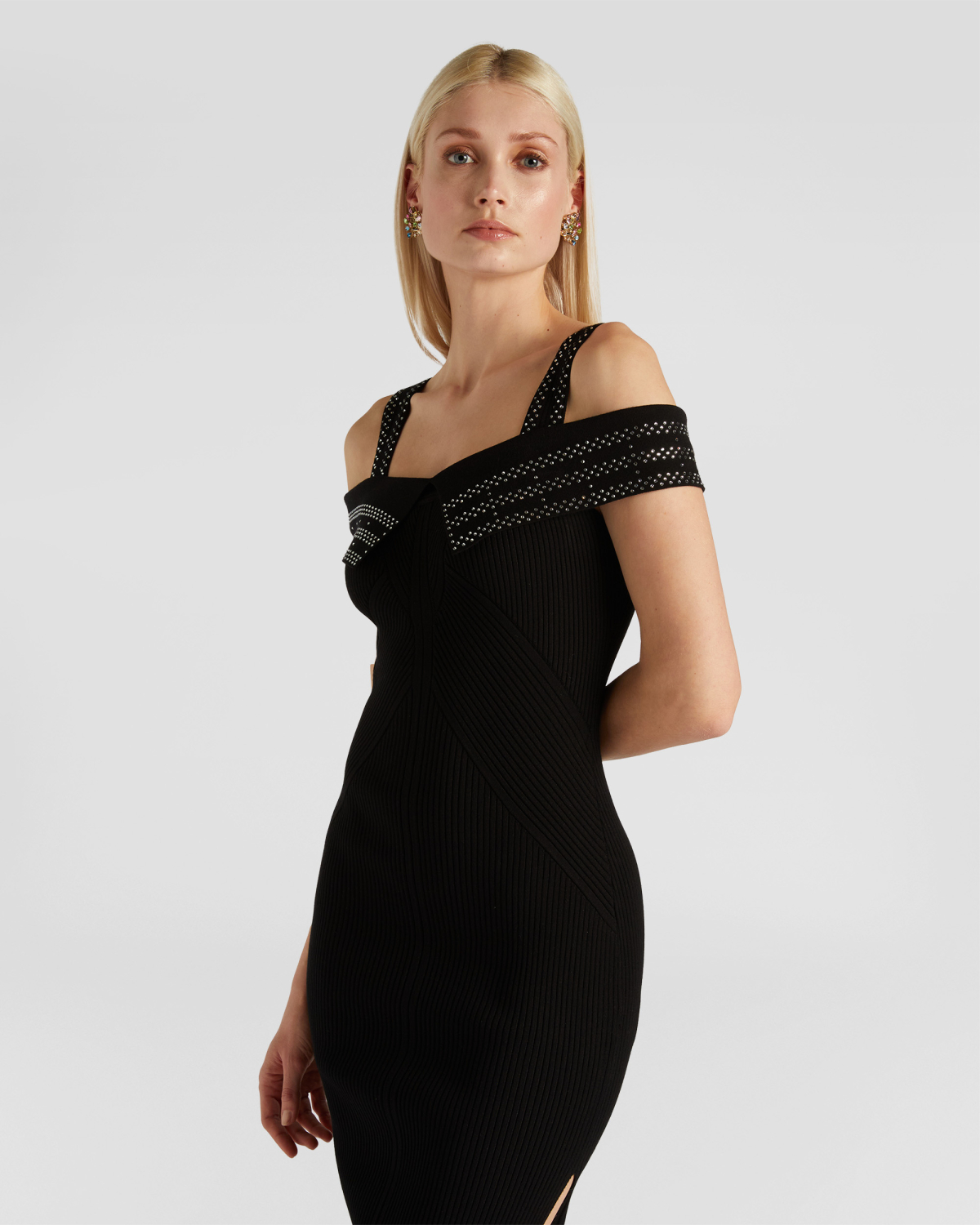Slite and rhinestones dress | | Genny