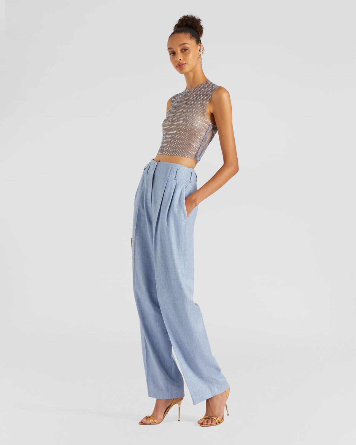 Sleeveless mesh rhinestone top | Tops & Blouses, Crop tops, Ready to Wear | Genny