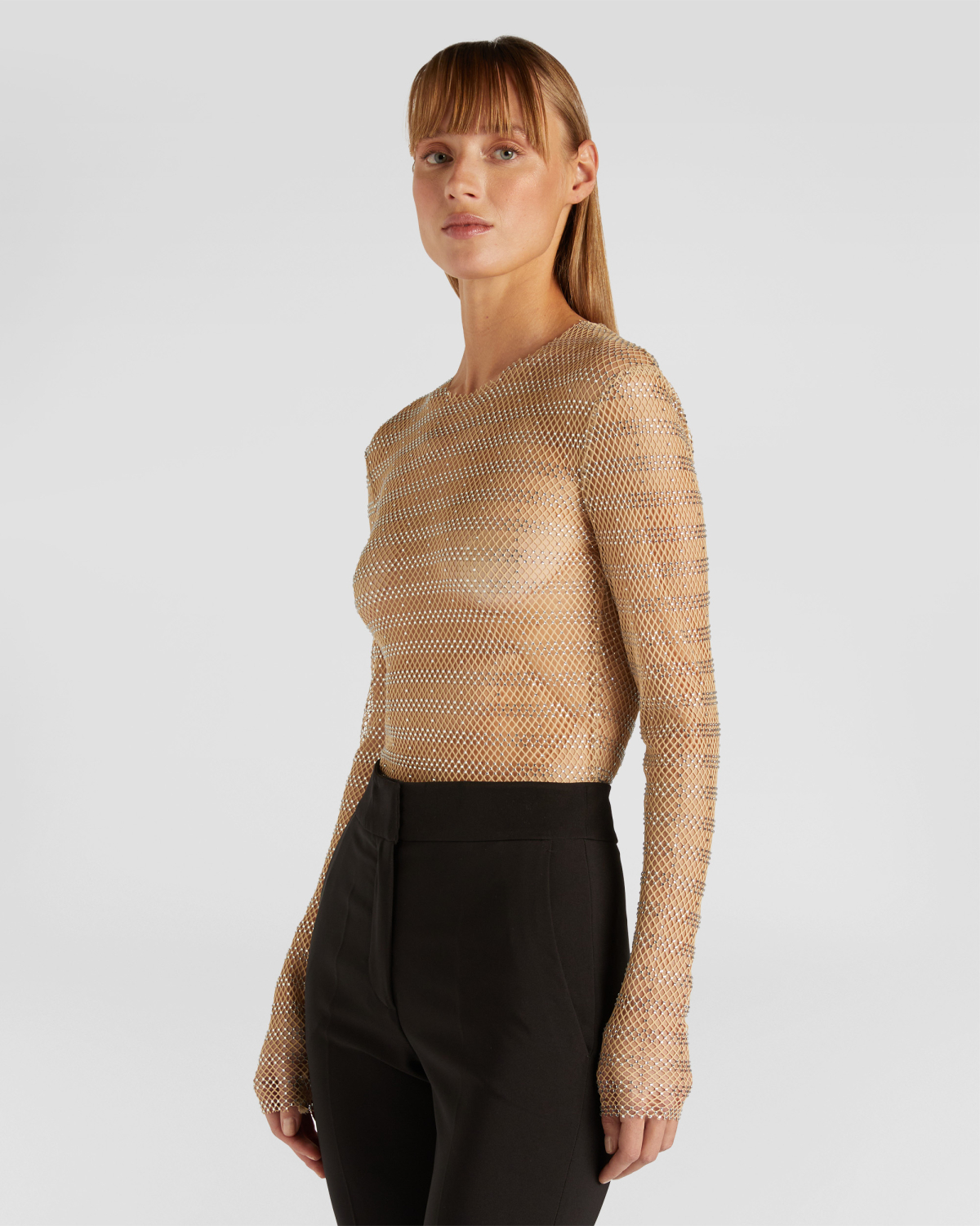 Striped mesh rhinestone top | Strass, Tops & Blouses, Ready to Wear | Genny