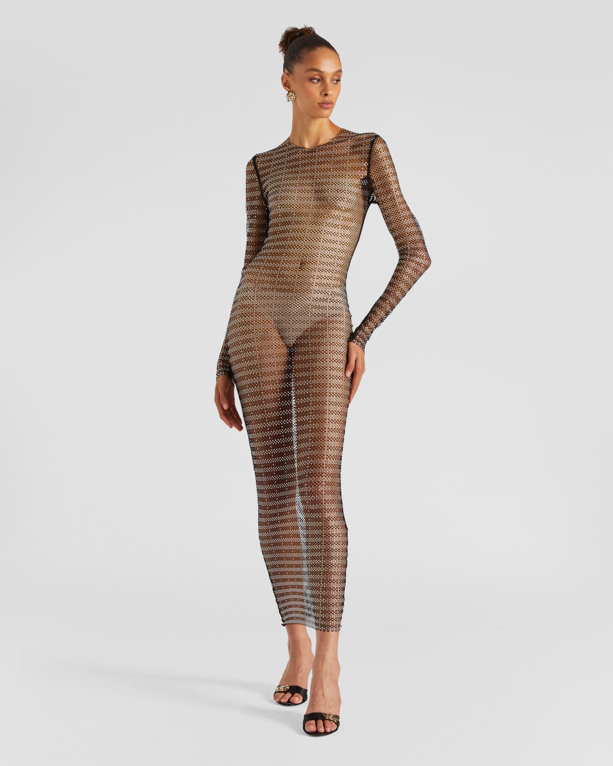 Striped mesh rhinestone dress | Ricercabili, Dresses & Jumpsuits, Evening and Cocktail dresses, Ready to Wear | Genny