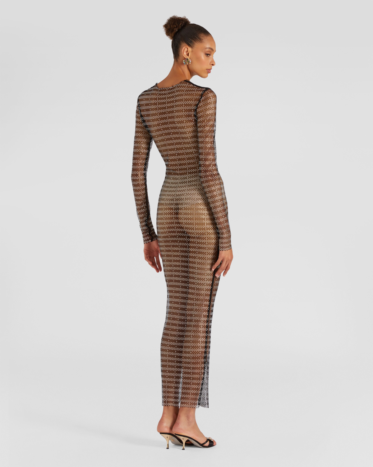 Striped mesh rhinestone dress | Ricercabili, Dresses & Jumpsuits, Evening and Cocktail dresses, Ready to Wear | Genny