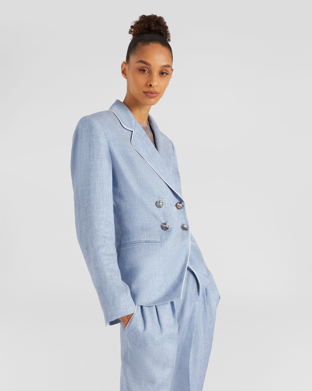 Linen blend jacket | | Genny