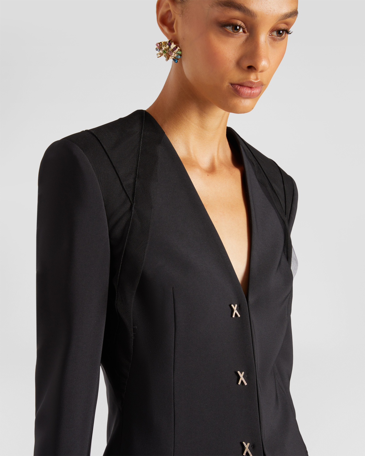 Jacket with tulle shoulders | | Genny
