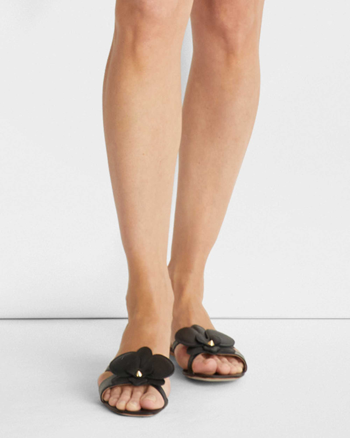 Flat nappa leather sandals with Orchid | Shoes , Slides | Genny