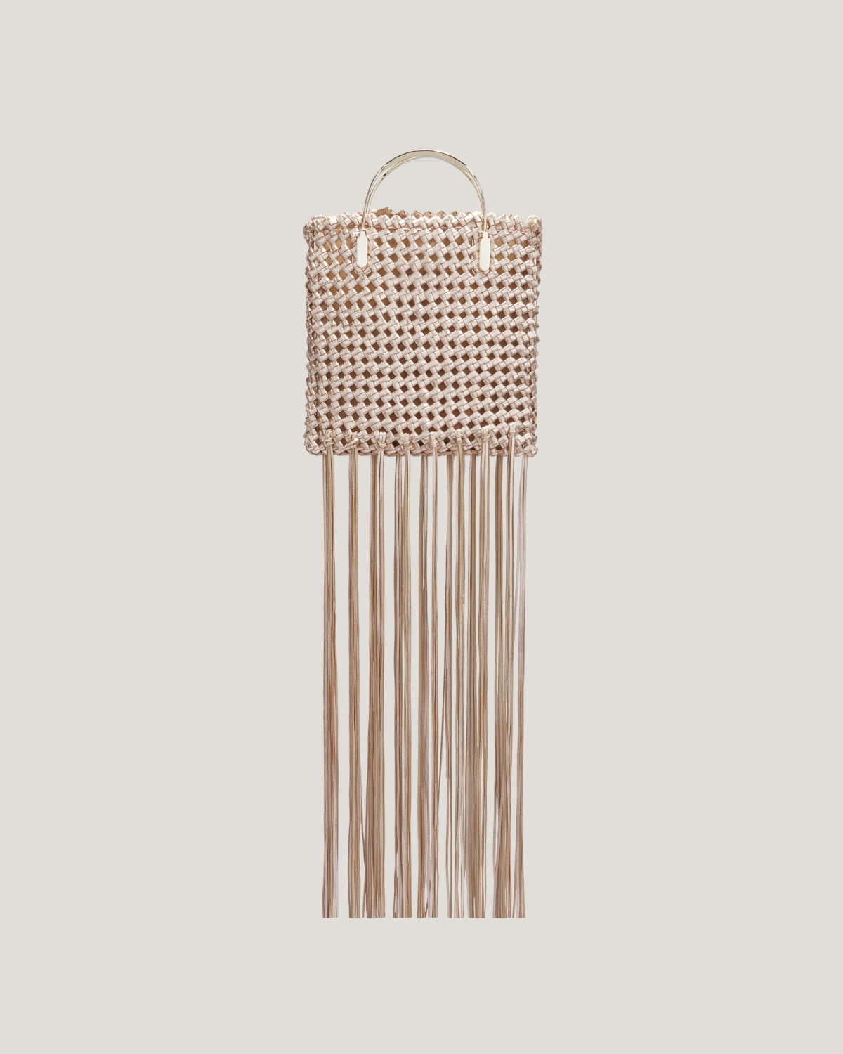 Woven leather bag with fringes | hide_category | Genny