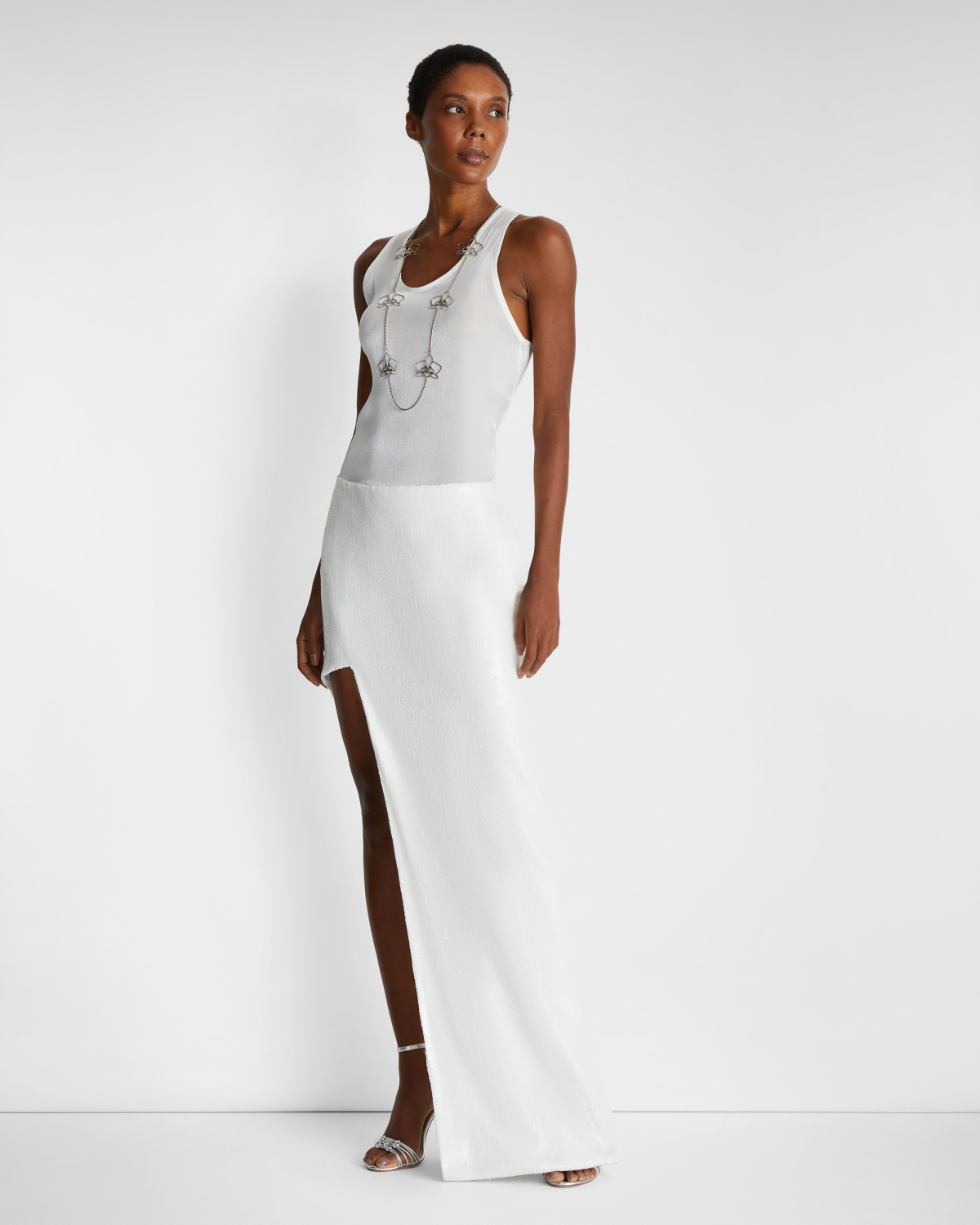 Asymmetric Sequined Maxi Skirt | | Genny