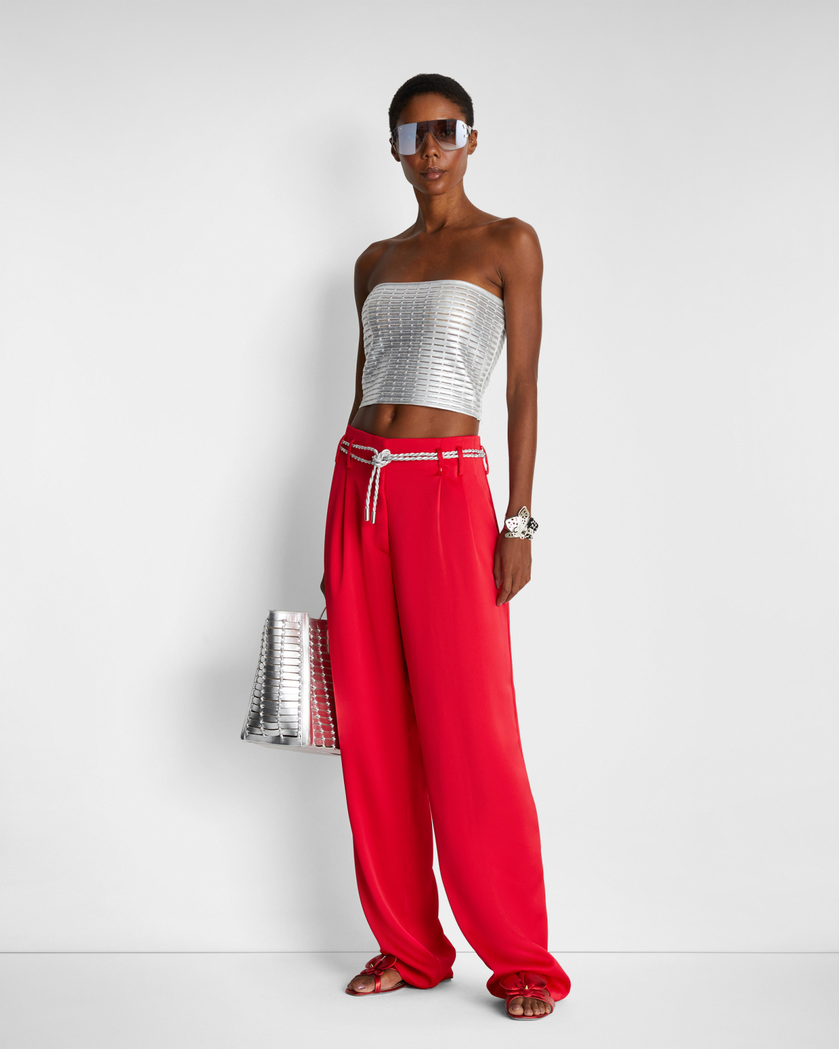 Laminated sleeveless crop top | Crop tops | Genny