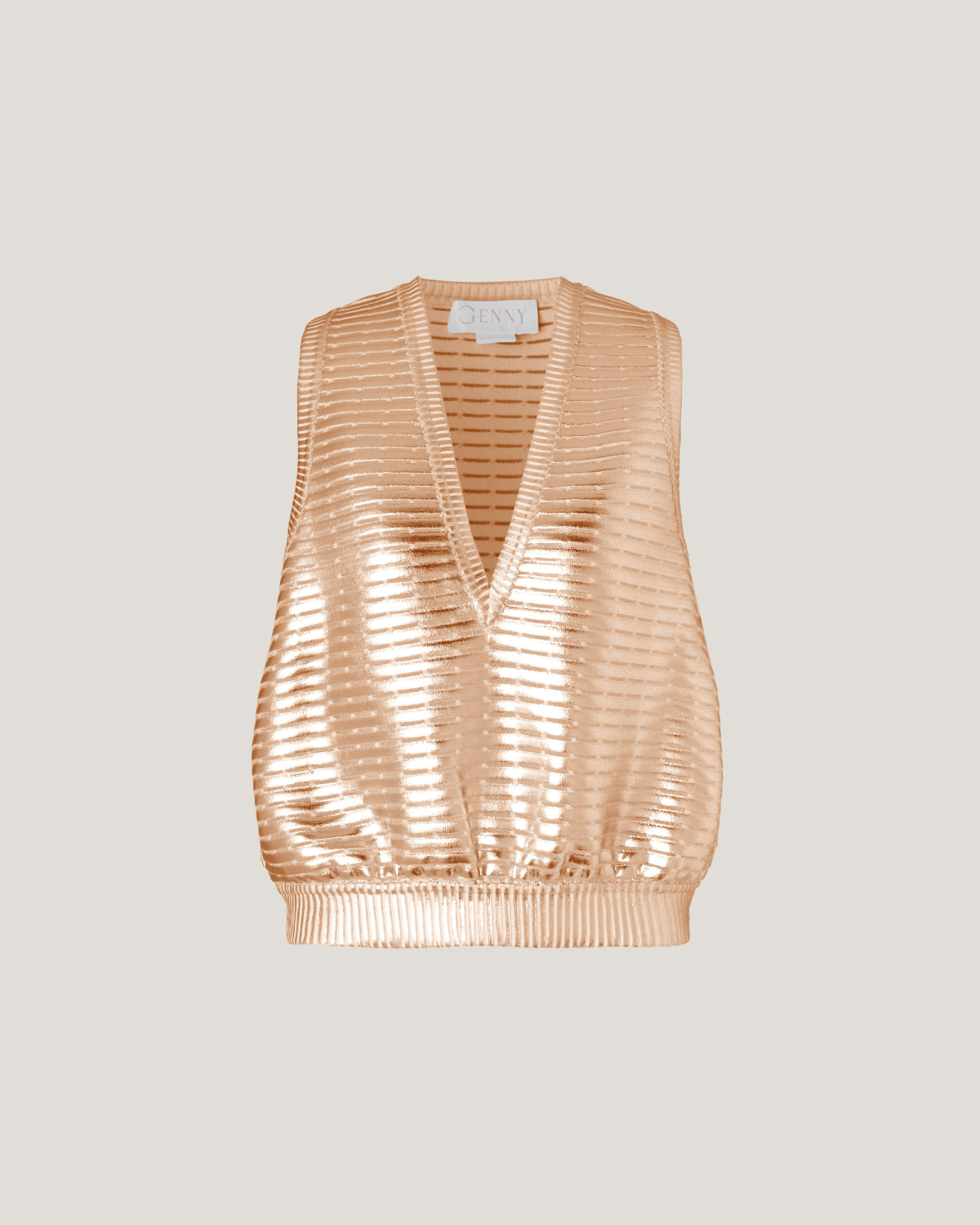 Balloon effect lamè top | Crop tops | Genny