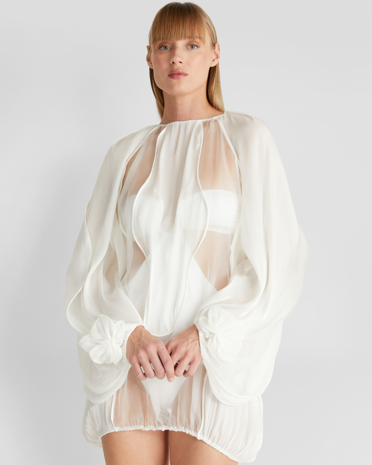 Wide blouse with orchids | | Genny