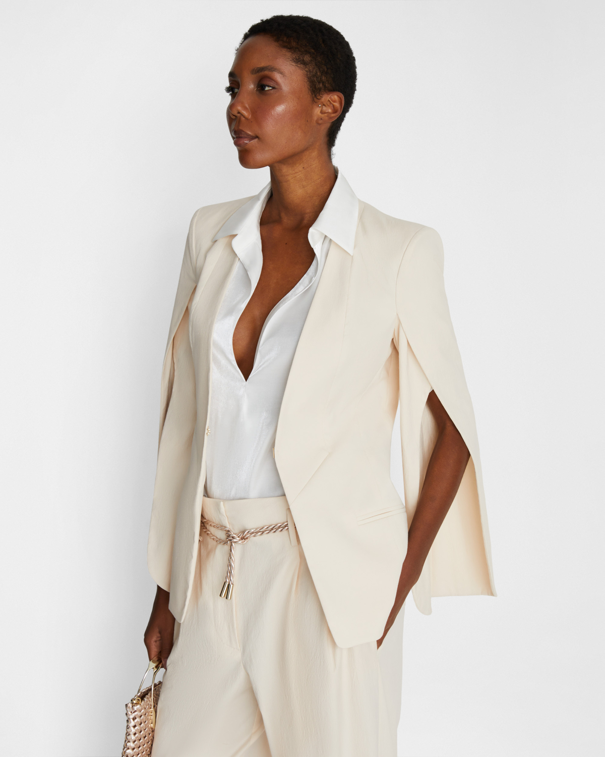 Blazer jacket with open sleeves | | Genny