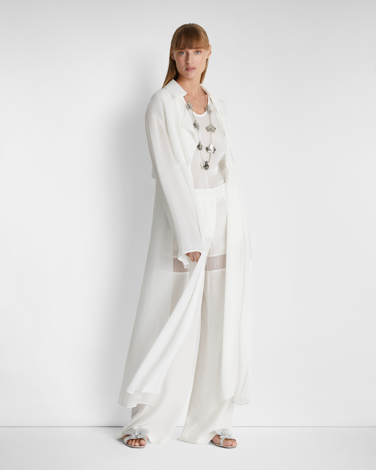 Long silk trench coat | | Genny