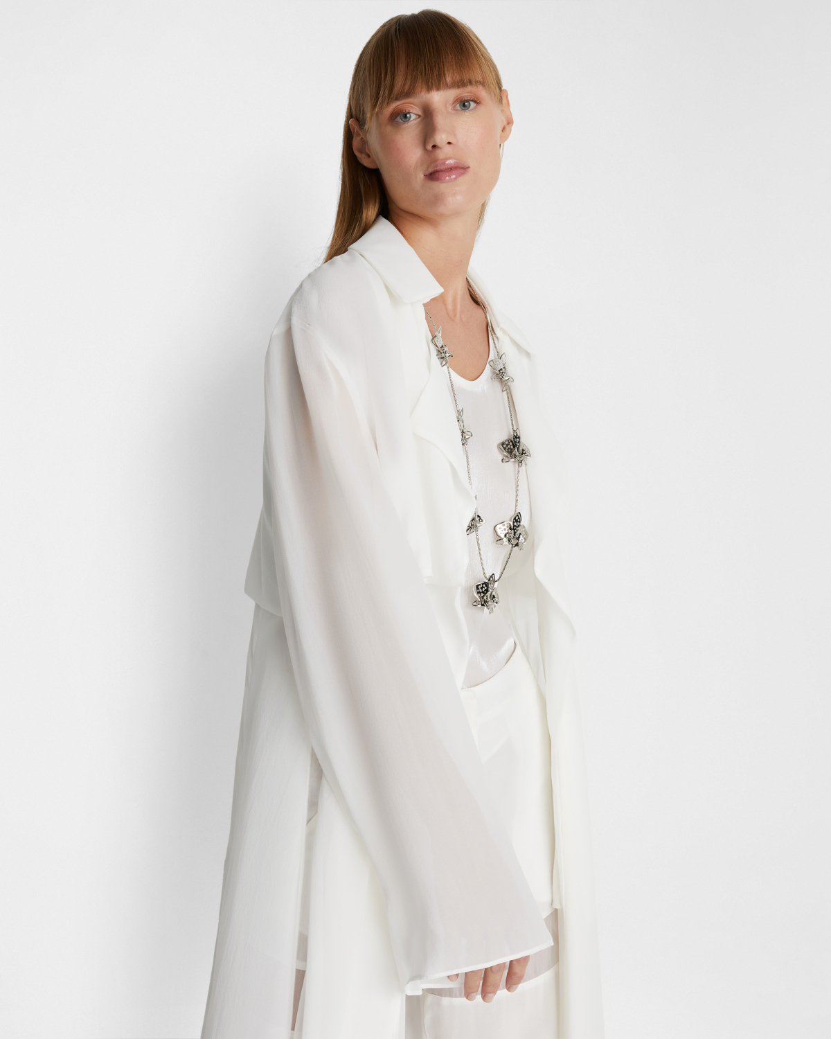 Long silk trench coat | | Genny