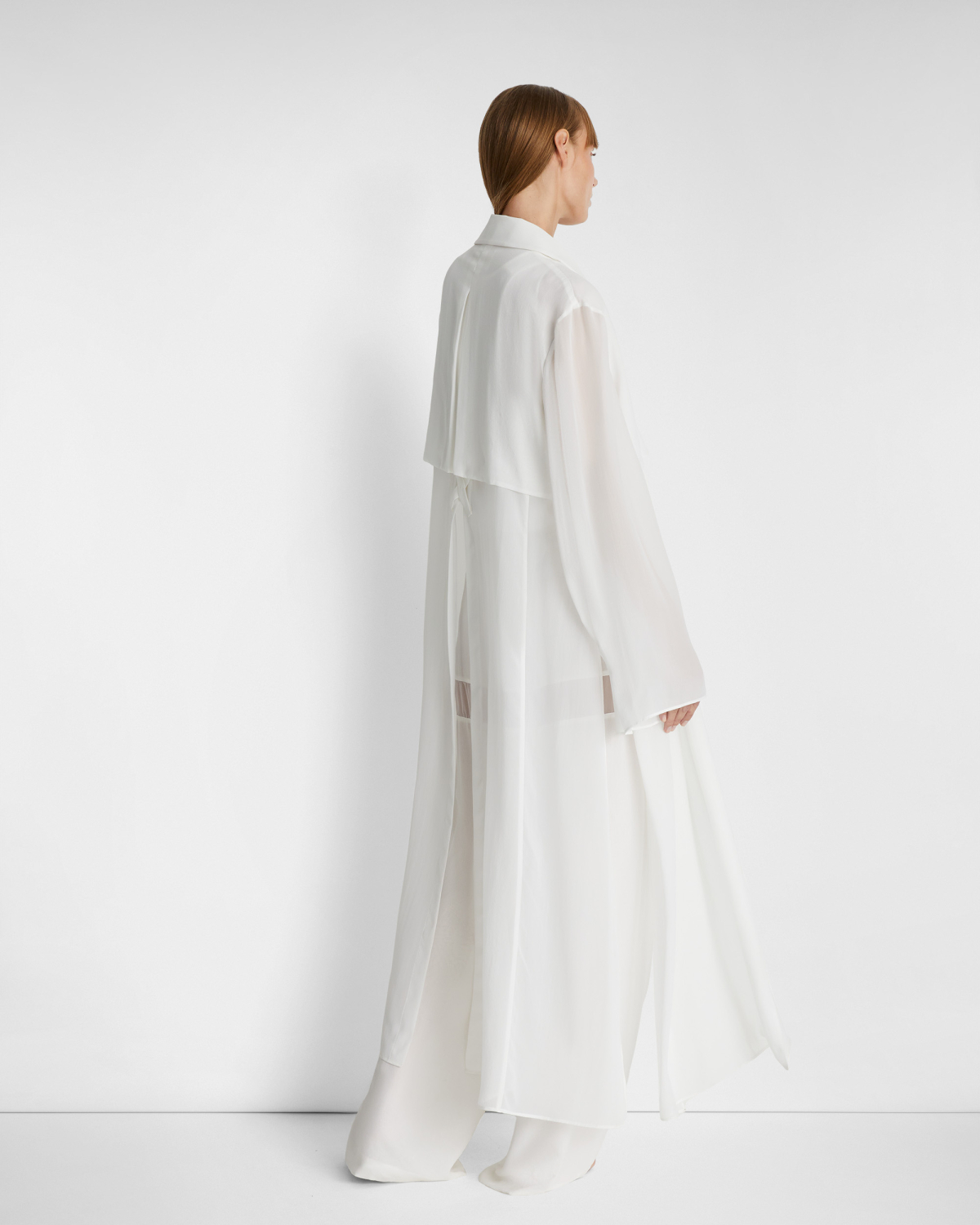 Long silk trench coat | | Genny