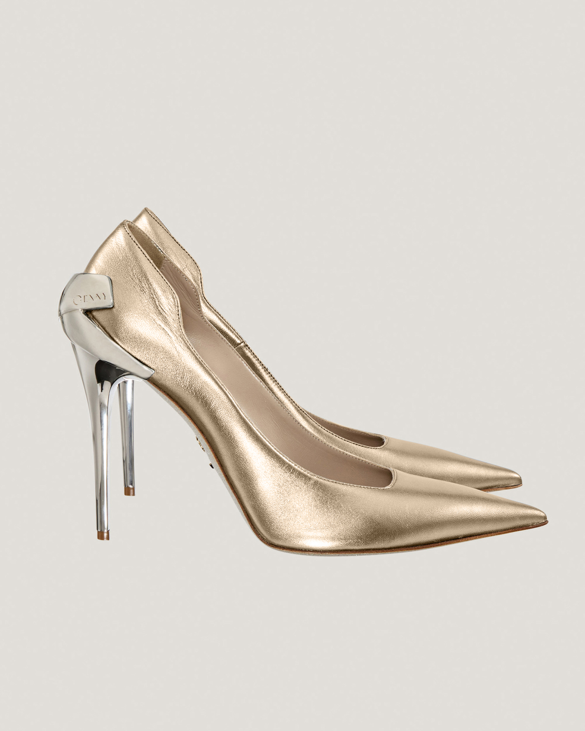 Laminated leather X pumps | | Genny