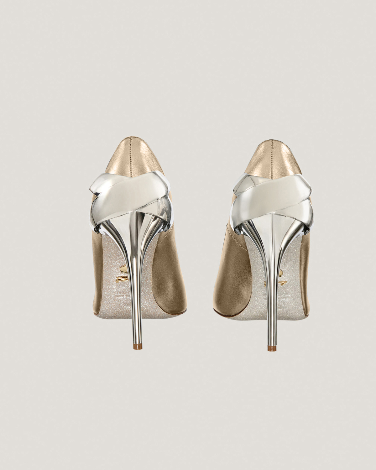 Laminated leather X pumps | | Genny