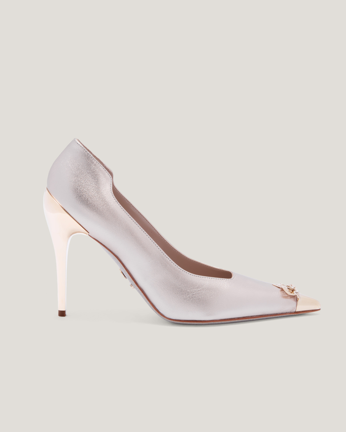 Laminated leather Orchid pumps | | Genny