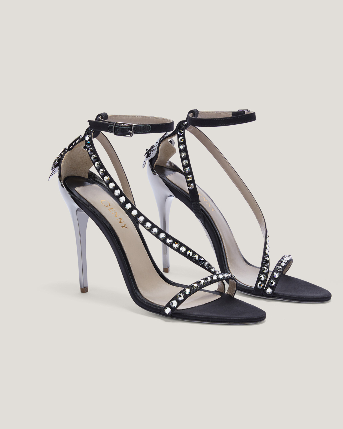 Orchid sandals with rhinestones | | Genny