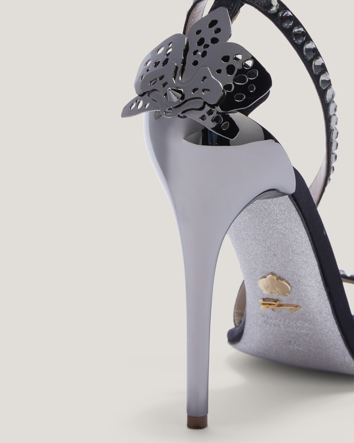 Orchid sandals with rhinestones | | Genny