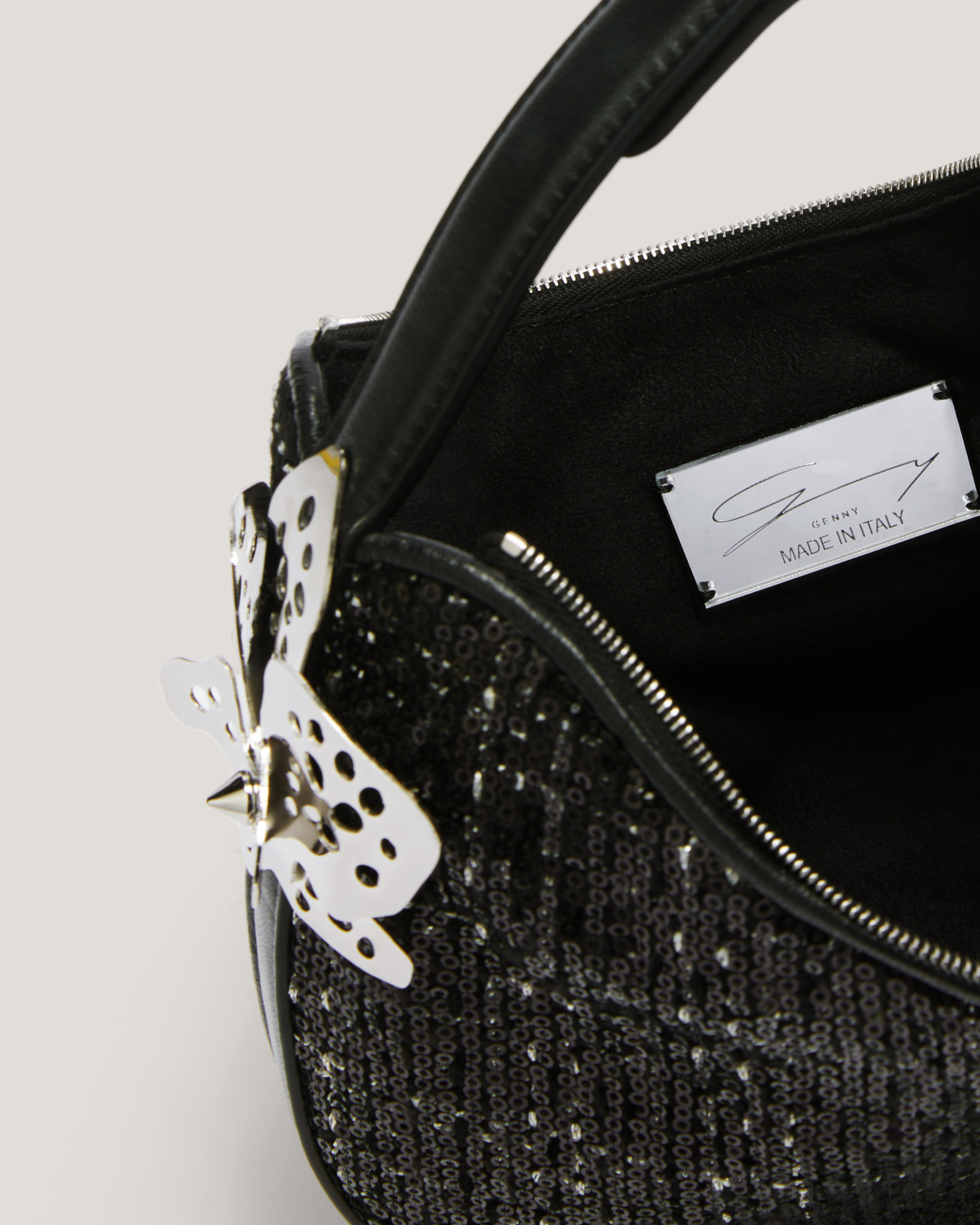 Tweed Fortune bag with sequins | Bags, Fortune Bag, Fall Winter 2025, Ceremony Bags, Highlights | Genny