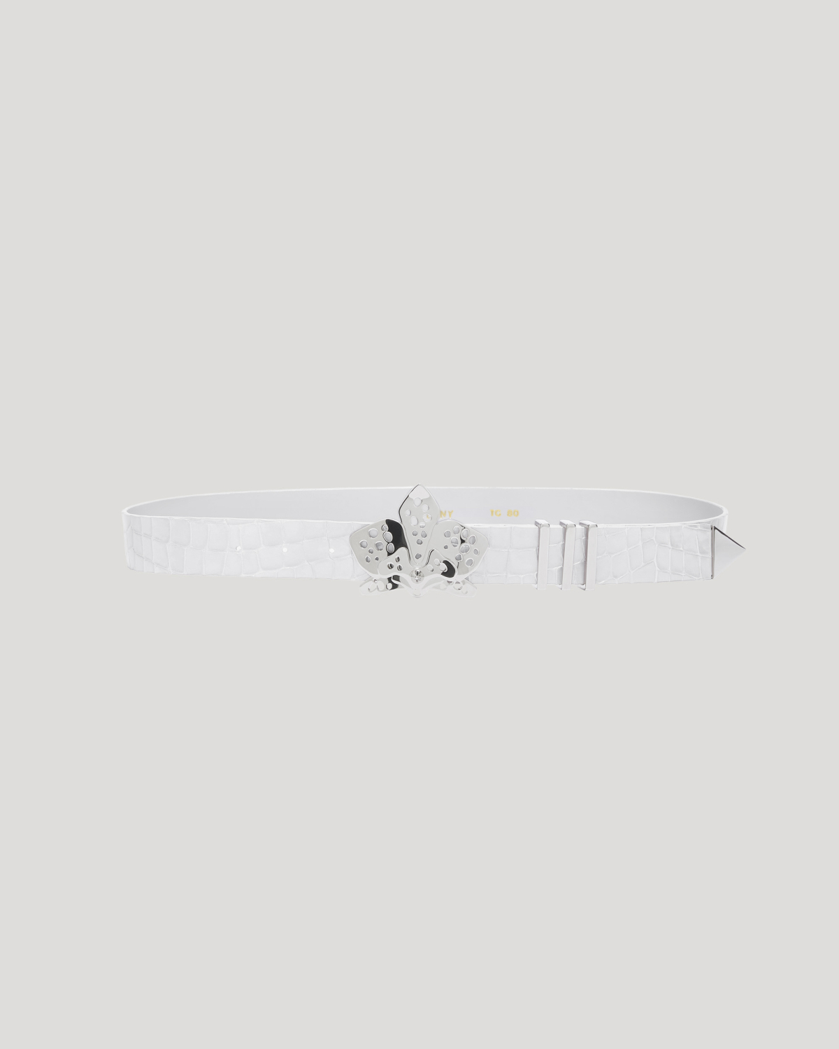Glossy leather jewel orchid belt | Belts, Fall Winter 2025, Accessories | Genny