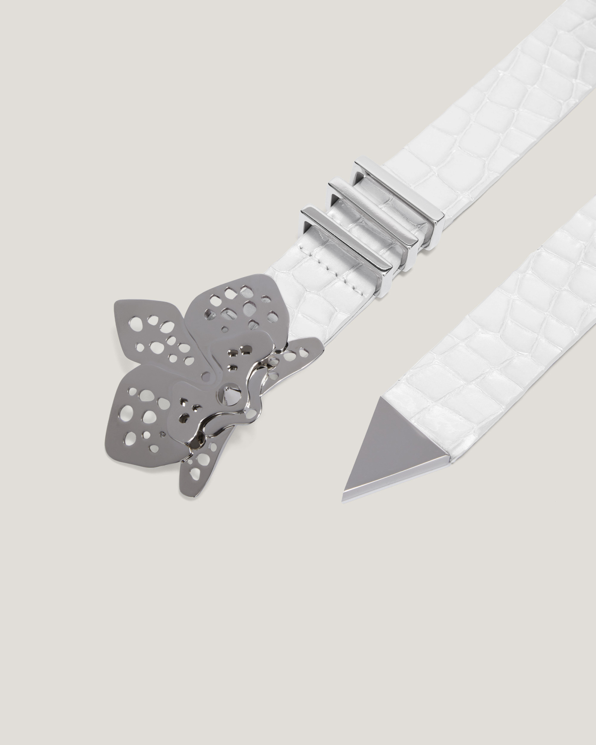 Glossy leather jewel orchid belt | Belts, Fall Winter 2025, Accessories | Genny