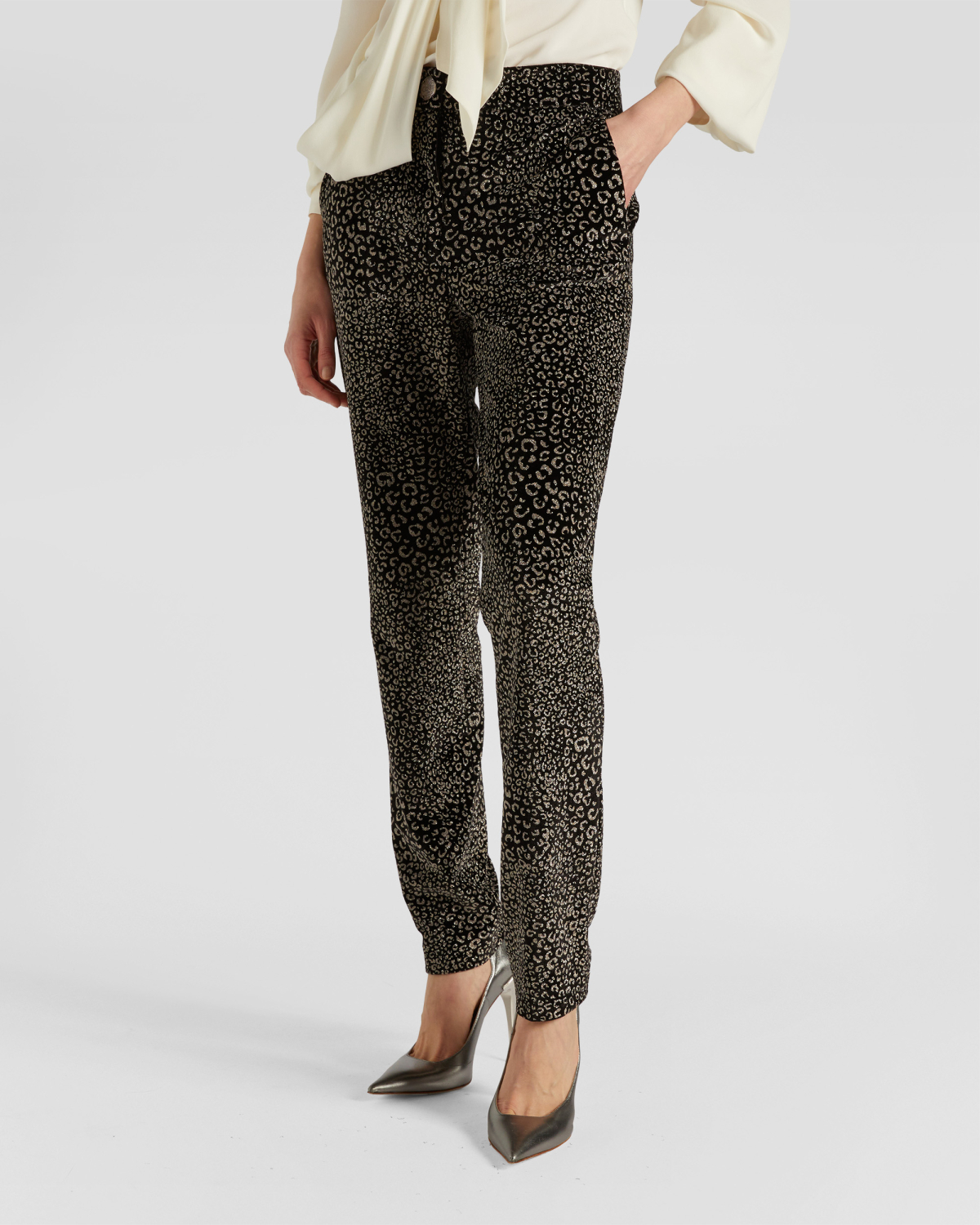 Glitter animalier velvet pants | Fall Winter 2025 | Genny