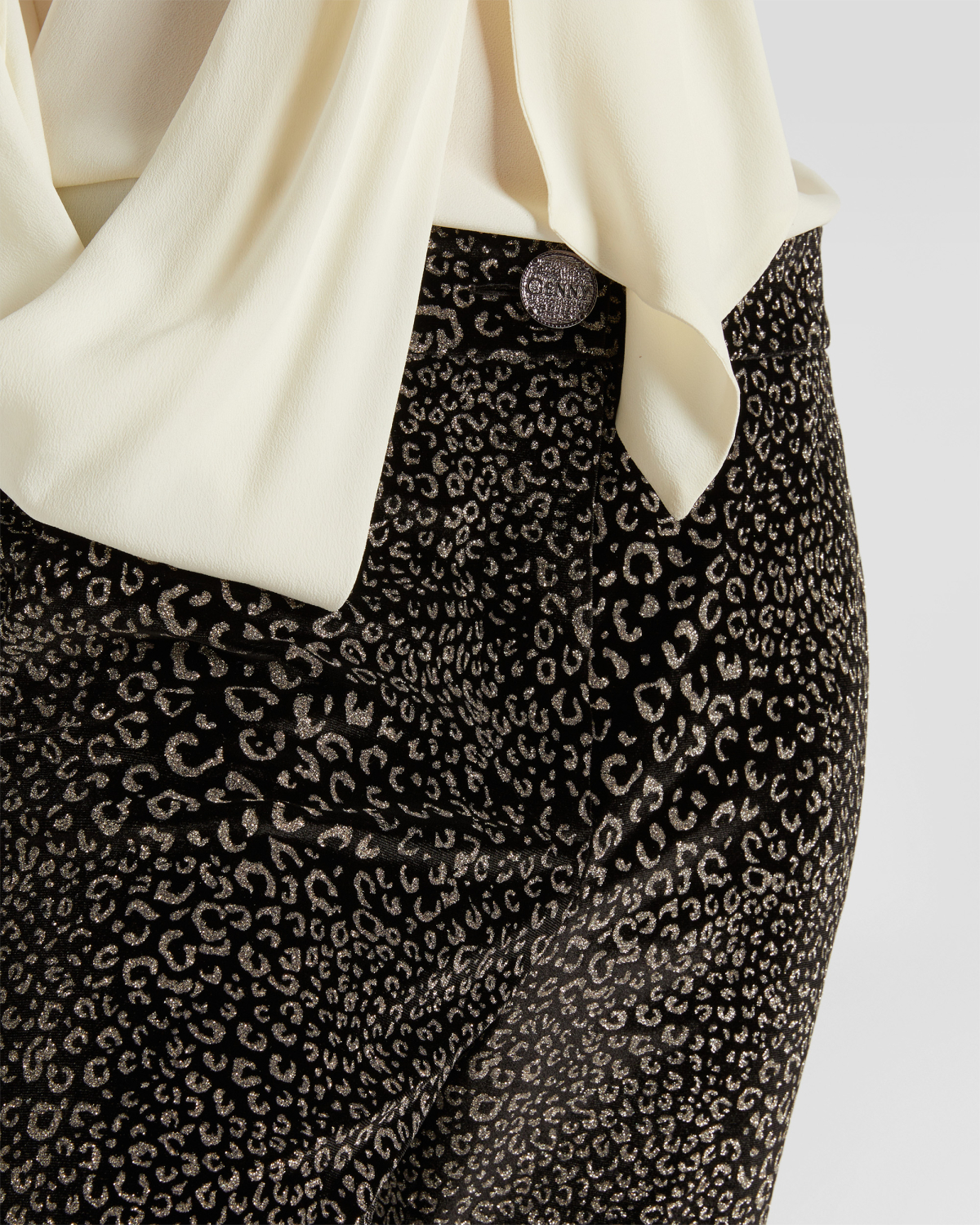 Glitter animalier velvet pants | Fall Winter 2025 | Genny