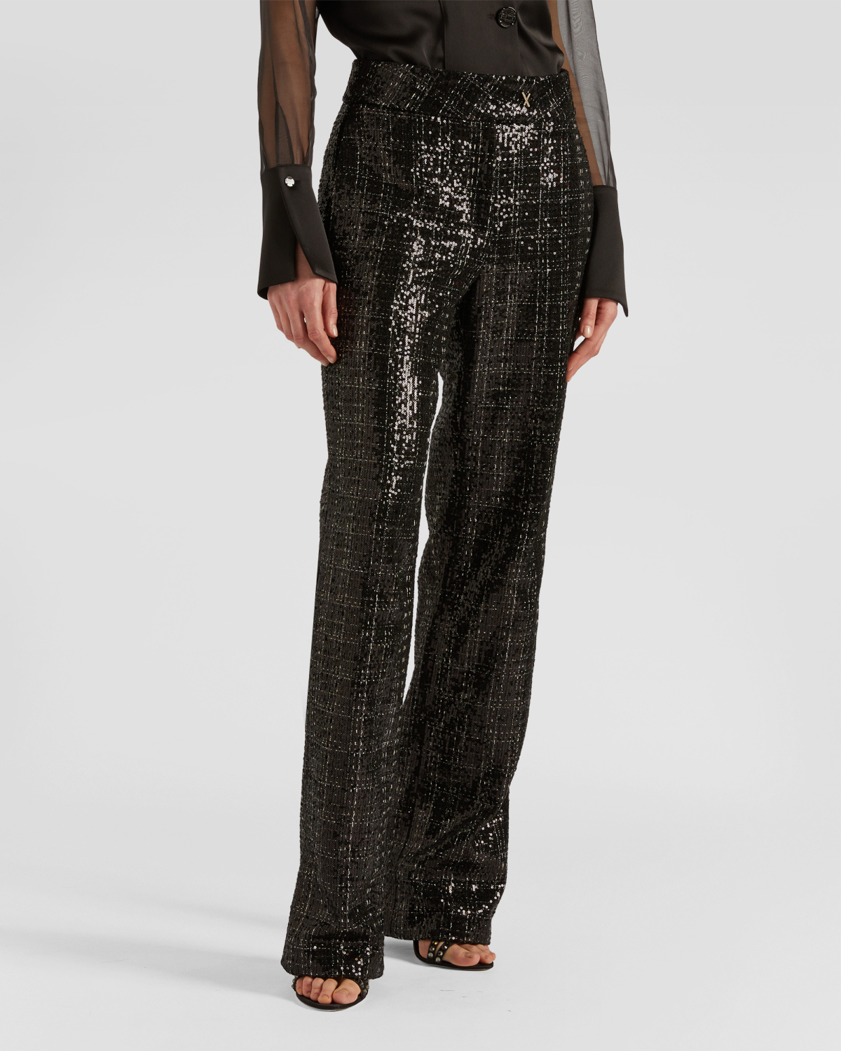Plaid tweed pants with sequins | Fall Winter 2025 | Genny