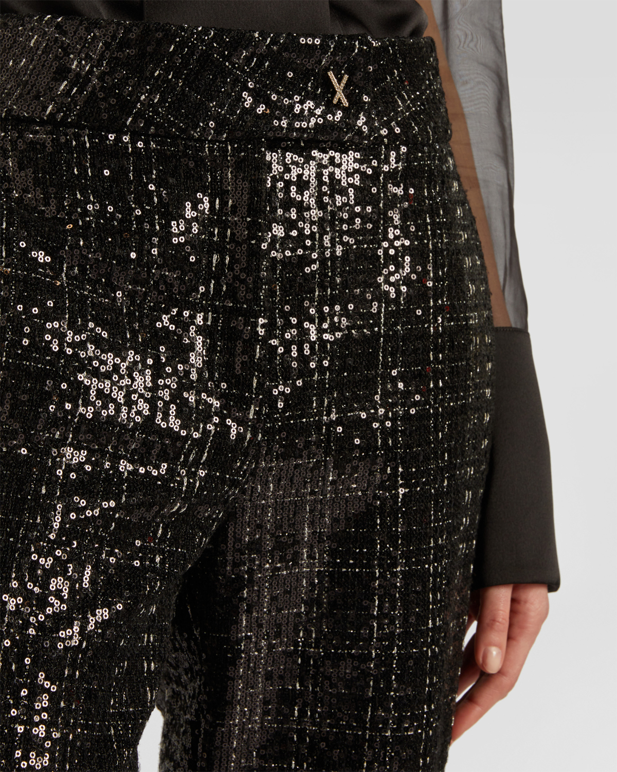 Plaid tweed pants with sequins | Fall Winter 2025 | Genny
