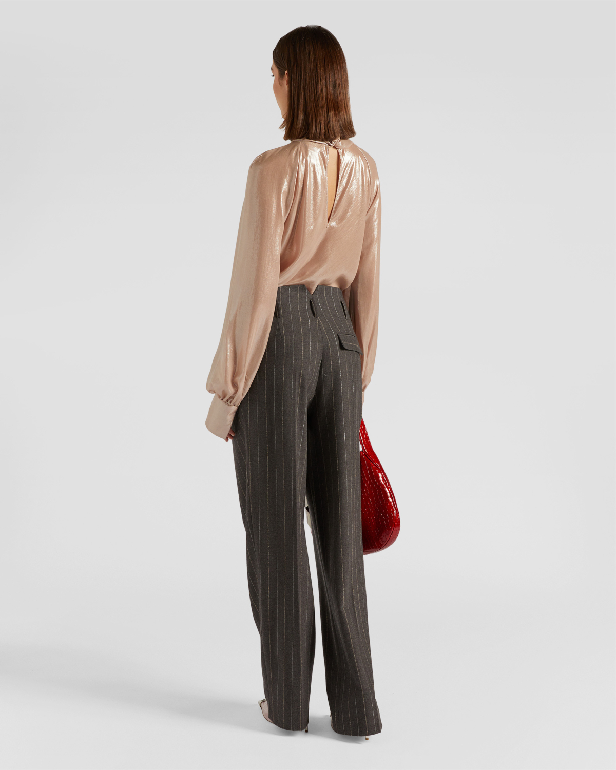 Pinstripe wool wide-leg pants | Fall Winter 2025 | Genny