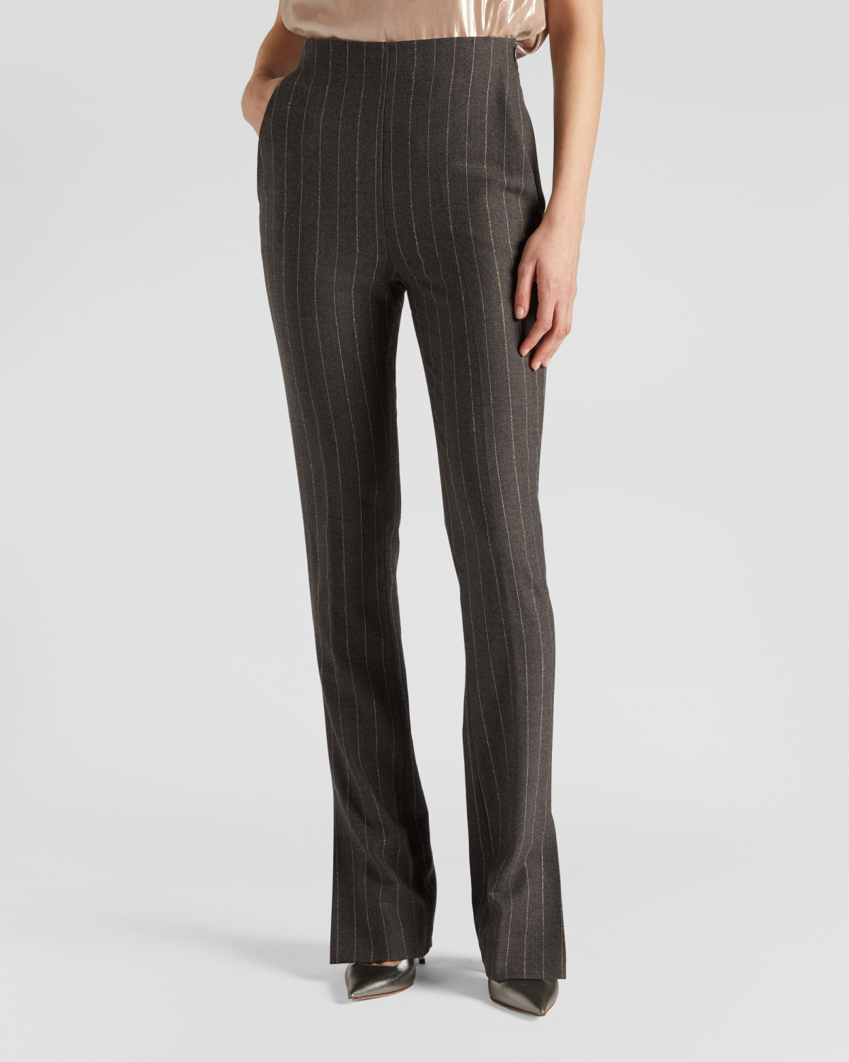 Pinstripe wool wide-leg pants | Fall Winter 2025 | Genny