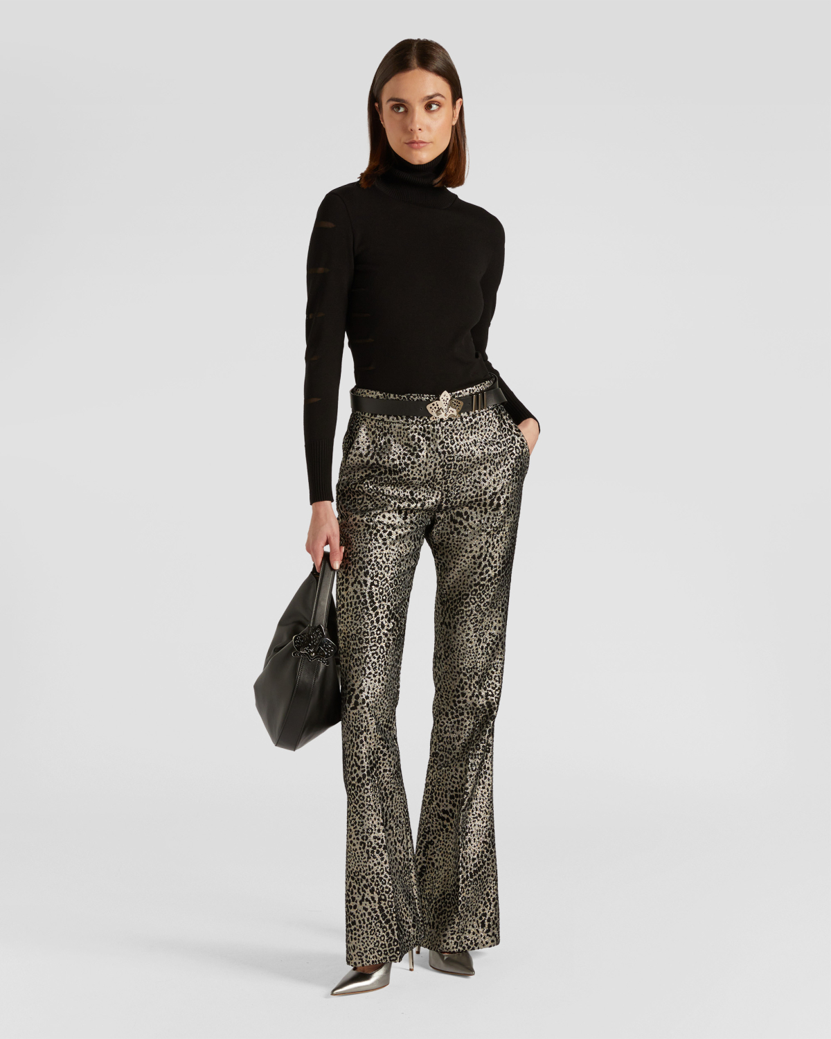 Animalier lurex jacquard pants | Fall Winter 2025 | Genny