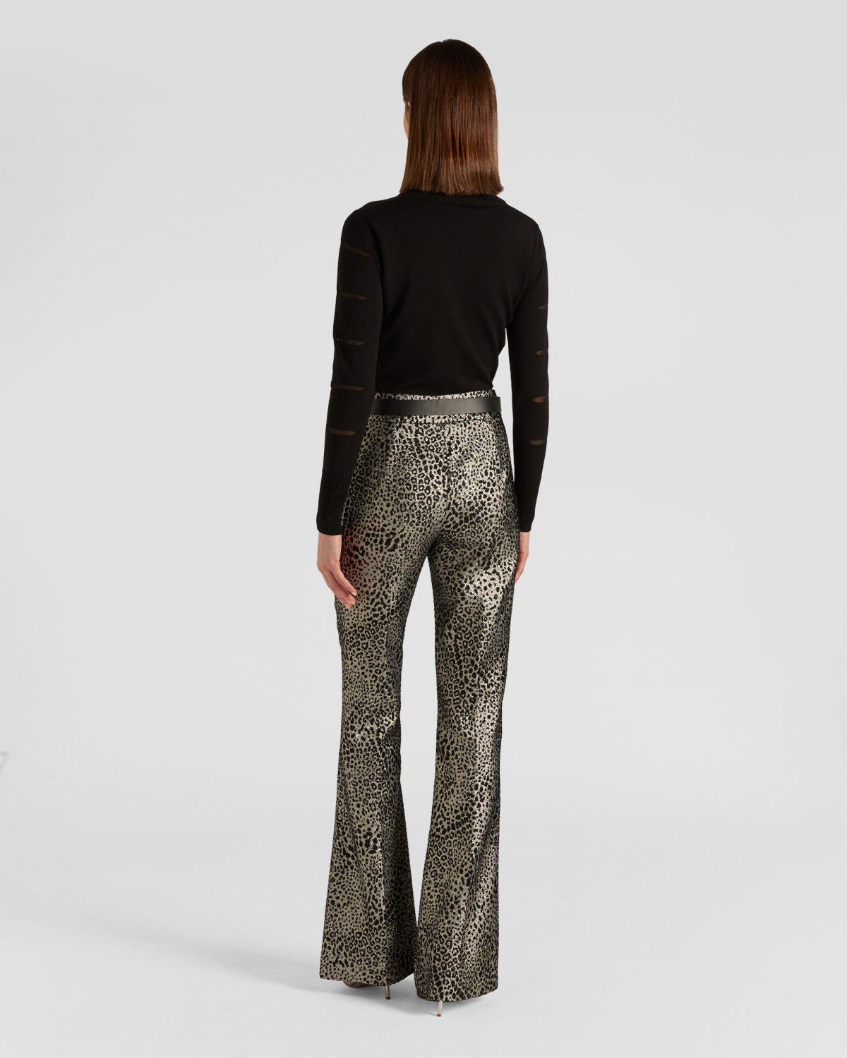 Animalier lurex jacquard pants | Fall Winter 2025 | Genny