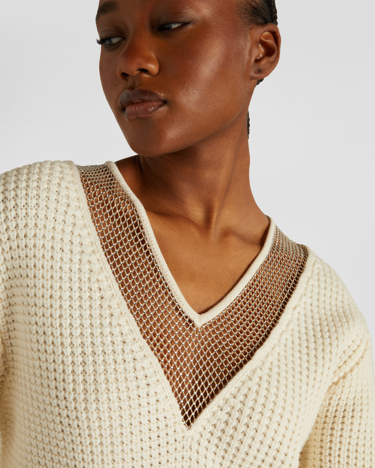 Sweater with rhinestone neckline | Sweaters, Sweaters, Fall Winter 2025, Strass | Genny