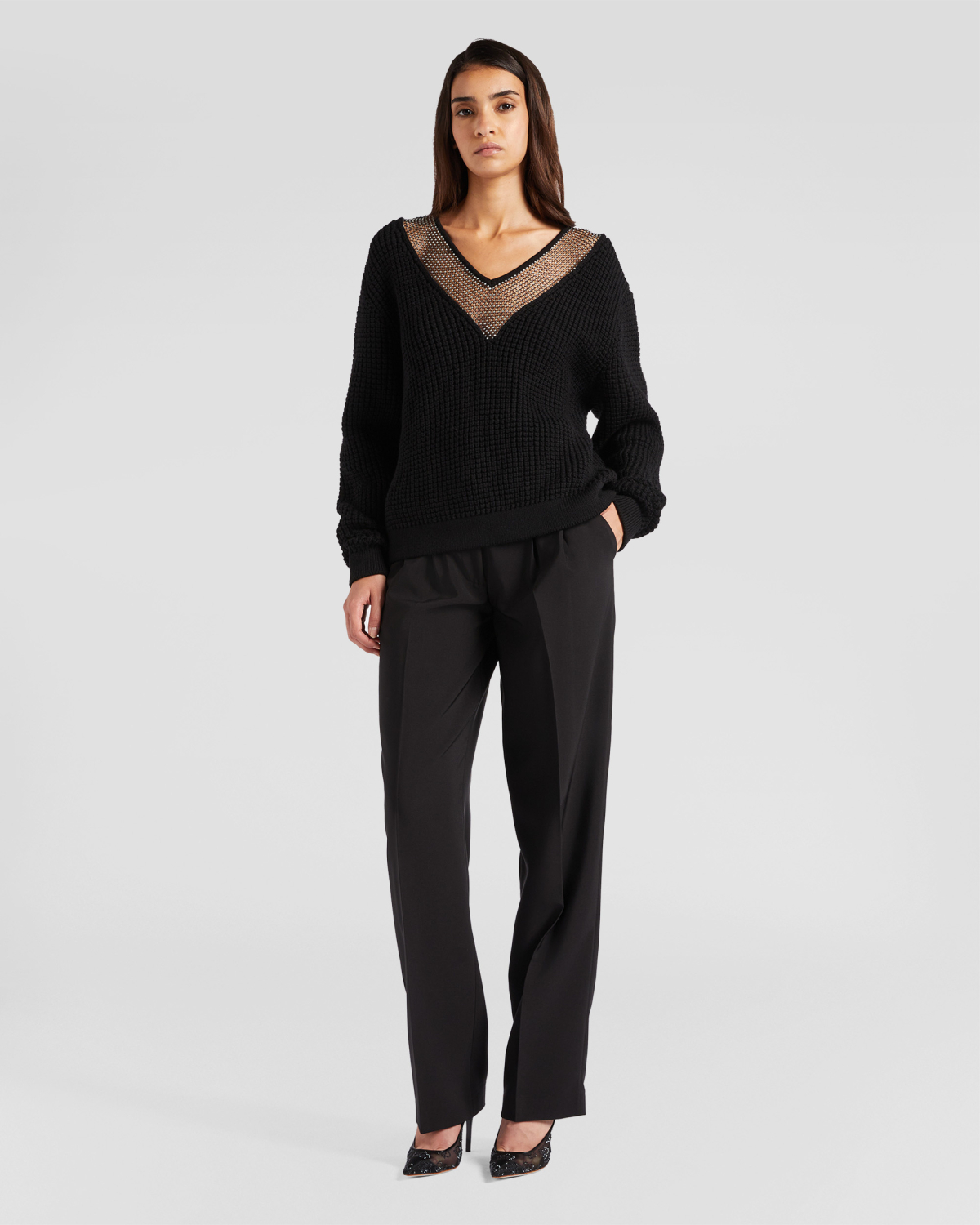 Sweater with rhinestone neckline | Sweaters, Fall Winter 2025, Strass | Genny