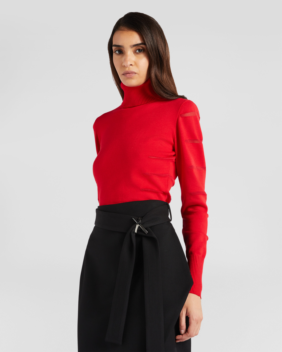 Sweater with High Neck and Sheer Details | Sweaters, Sweaters, Fall Winter 2025 | Genny