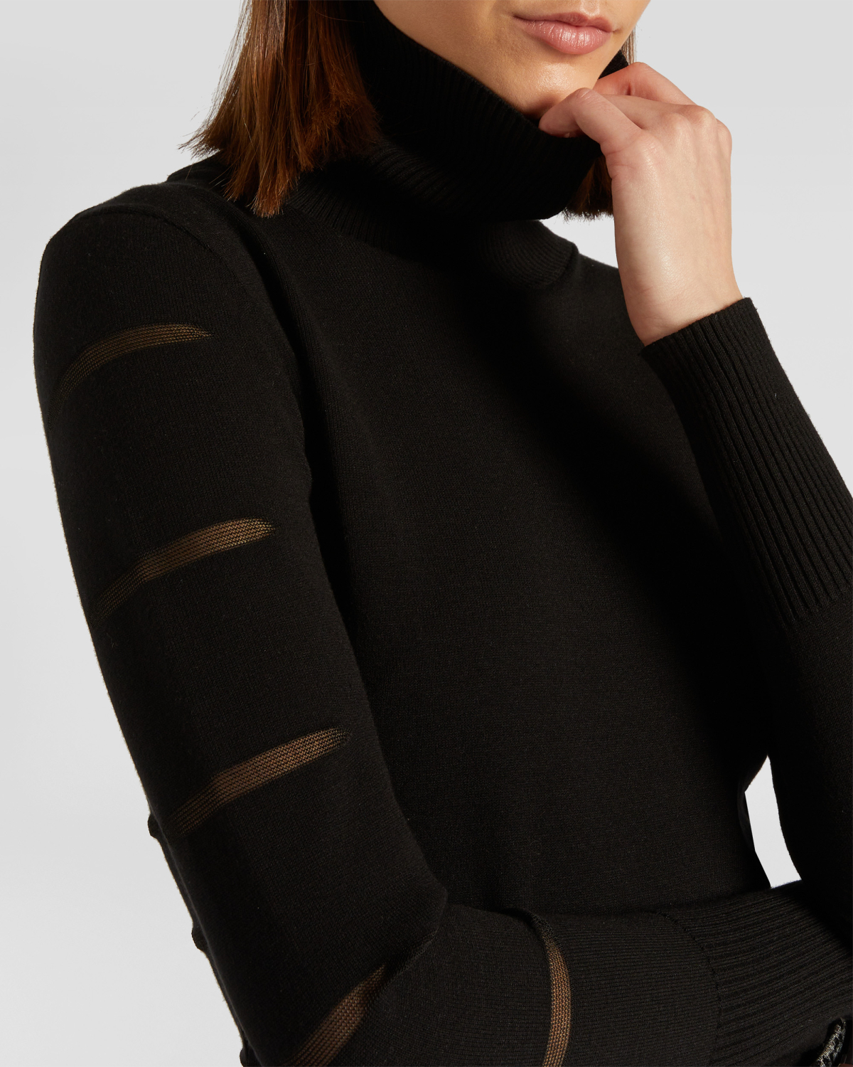 Sweater with High Neck and Sheer Details | Sweaters, Sweaters, Fall Winter 2025 | Genny